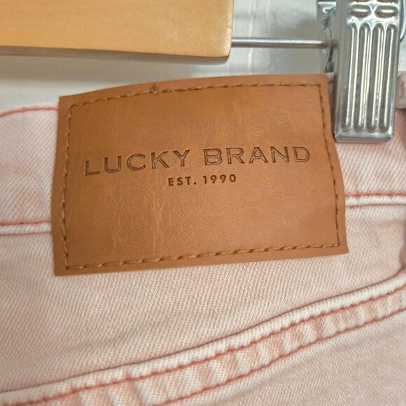 Lucky Brand 90s Loose High Rise Crop Jeans Women’s 10/30 Light Pink Raw Hem - Picture 9 of 10